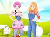 Bella and Sarah Farm Dress Up